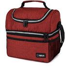 Insulated Lunch Bag for Men Women (Heather Red)