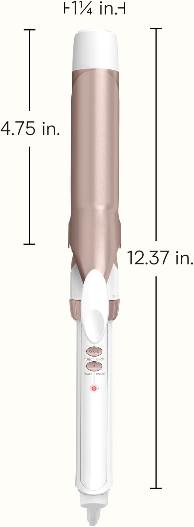 Conair Double Ceramic 1 ¼-Inch Curling Iron, 1 ¼-Inch Barrel Creates Loose Curls, Hair Curler for Use on Medium & Long Hair, White/Rose Gold