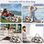 Women Travel Duffle Bags (Cow Print / Large)
