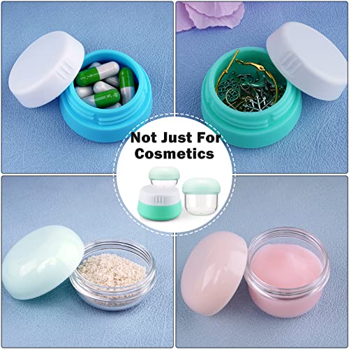 Travel Jars for Creams 9PCS Travel Size Containers for Toiletries Cream Jars Refillable Leak (E-9 Pieces Plastic-6 & Silicone-3)