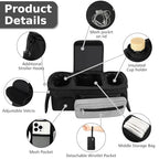 Universal Stroller Organizer with Insulated Cup Holder (Black, Grey Pocket / Classic Organizer)