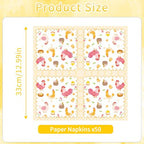 50Pcs Chicken Party Napkins Decorations (Yellow)