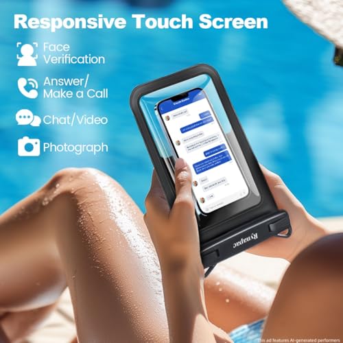 Large Waterproof Phone Pouch Up to 10" (Extra Large [10-inch] / [Black + Black] Large Waterproof Phone Pouch)