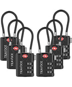 TSA Approved Luggage Locks (1.4*0.72*3.54 in / Black 6 Pack)