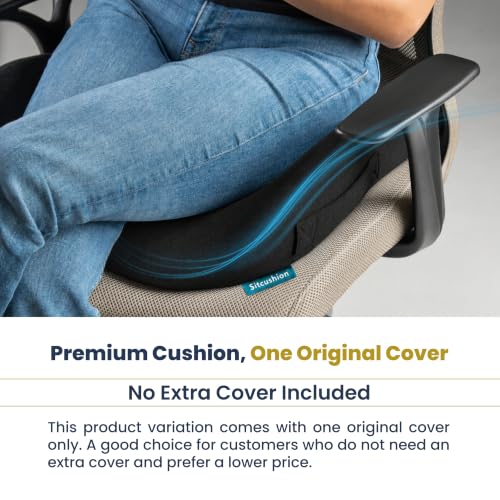 Cooling Seat Cushion for Tailbone Pain Relief (Cooling Black)