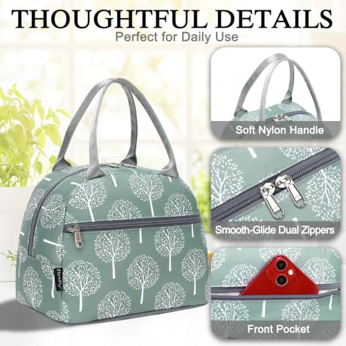 Lunch Bag for Women Insulated Lunch Box Corduroy Lunch Tote Cooler for Travel Work Picnic (Dandelion)
