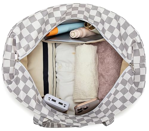 Large Beach Bag for Women (Gray White)