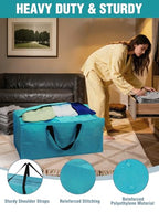 8 Pack Extra Large Moving Bags with Backpack Straps & Handles (Blue / 8 Pack)