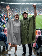 Hooded Rain Poncho for Adults (Orange-basic)