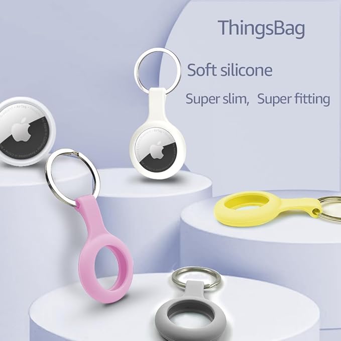 ThingsBag Apple AirTags 4 Pack Case Keychain Silicone Apple Air Tags Holder - Image 2