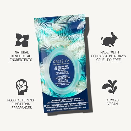 Beauty Coconut Milk & Essential Oils Underarm Deodorant Wipes (120 Count (Pack of 1))