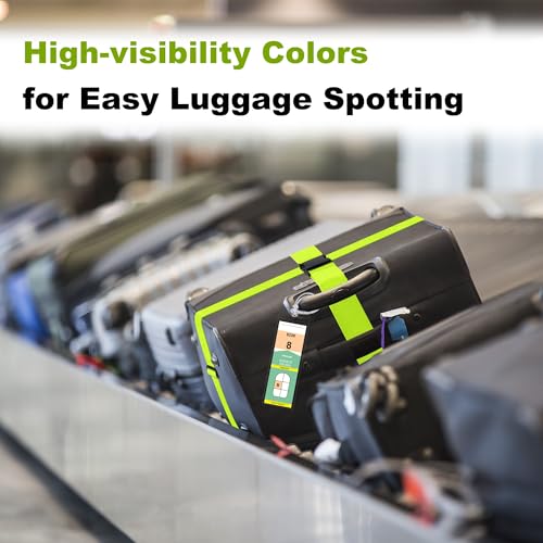 8 Pack Luggage Straps and Cruise Tags Set (Green & Wide & Narrow)
