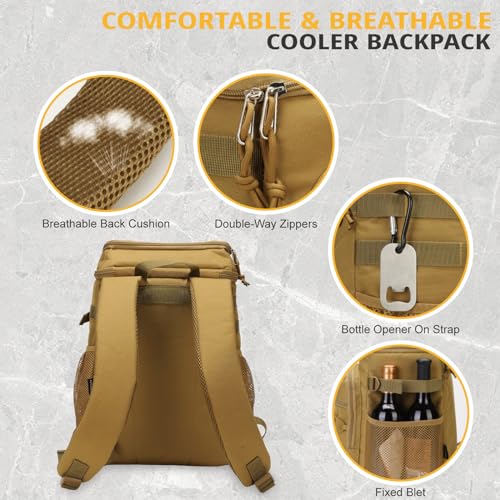 25L Insulated Cooler Backpack Water (Brown)