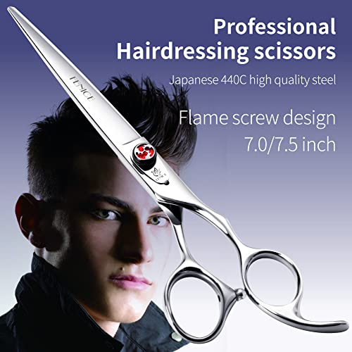 7" Hair Cutting Scissors Barber Scissors Professional 440C Stainless Steel Sharp Scissors Haircuts for Men (7'')