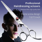 7" Hair Cutting Scissors Barber Scissors Professional 440C Stainless Steel Sharp Scissors Haircuts for Men (7'')