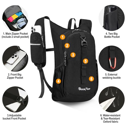 20L Small Hiking Backpack for Women Men (Black / 20L)