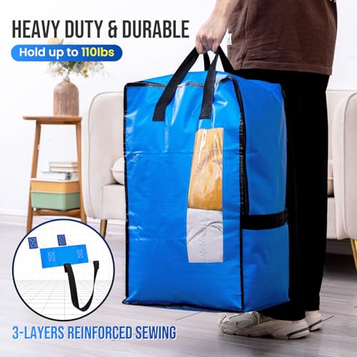 4 Pack Blue Moving Bags W (blue / 4 Large+)