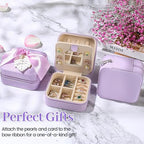 jewelry box travel jewelry case organizer (purple / no letter)
