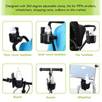 Stroller Cup Holder with Phone Holder (All Black)
