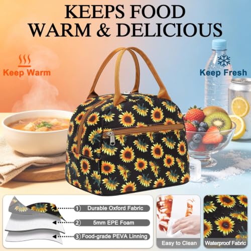 Insulated Lunch Cooler Bag (Sunflower)