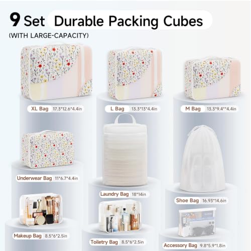 Packing Cubes for Travel (02 Flower)