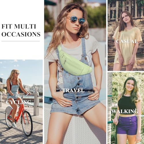Fanny Pack for Women Fashion Crossbody Bag Travel Essentials Gifts (Light Mint / Large)