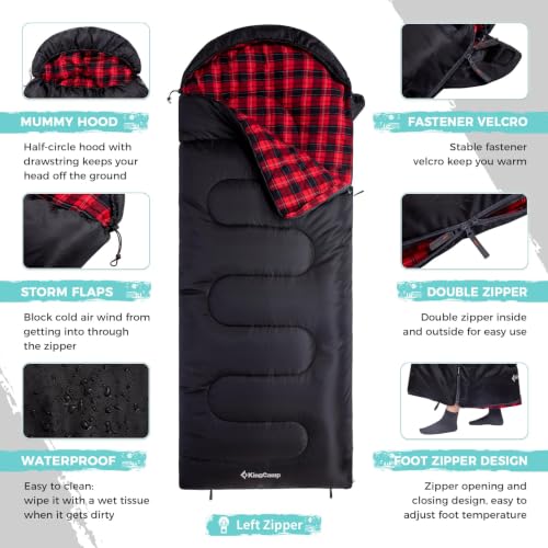 Sleeping Bag for Adults (SATIN BLACK / Left Zip)