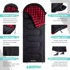 Sleeping Bag for Adults (SATIN BLACK / Left Zip)