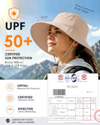 Water Resistant UPF 50+ Sun Bucket Hat Packable Brimmed for Women Men (One Size / Dusty Rose)