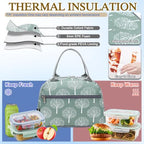 Lunch Bag for Women Insulated Lunch Box Corduroy Lunch Tote Cooler for Travel Work Picnic (Dandelion)