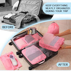 Compression Packing Cubes for Travel (10 Mesh/Pink / 10 Set)