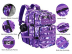 Military Tactical Backpack for Men and Women 45L Army 3 Days Assault Pack Bag Large Rucksack with Molle System Purple White (Purple White)