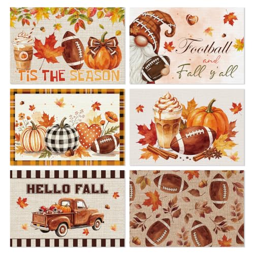 Fall Football Placemats Set of 6 (Fall Football)