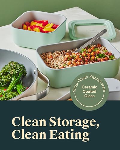 Glass Food Storage Container with Lid (Sage / 6.6 Cup Container (1x))