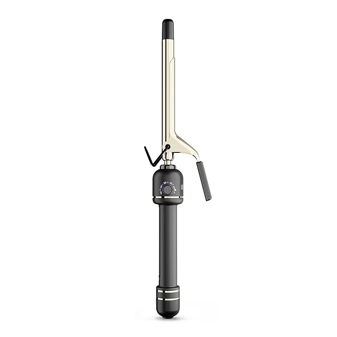 HOT Tools 24K Gold Professional 5/8" Extended Barrel Curling Iron with Clamp for Tight Curls - 24K Gold Technology for Long-Lasting Results & Longer Barrel for Easy Styling