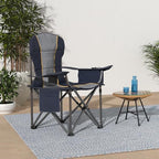 Heavy Duty Oversized Portable Camping Folding Chair Support 450 LBS Blue (Single Pack / Blue)