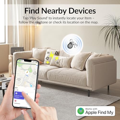 Tracker Tag 2 Pack [Apple MFi Certified] Bluetooth Trackers Works with Apple Find My (Black & White - 2 Pack)
