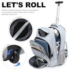 Rolling Backpack for Women (17.3 inches / Blue)