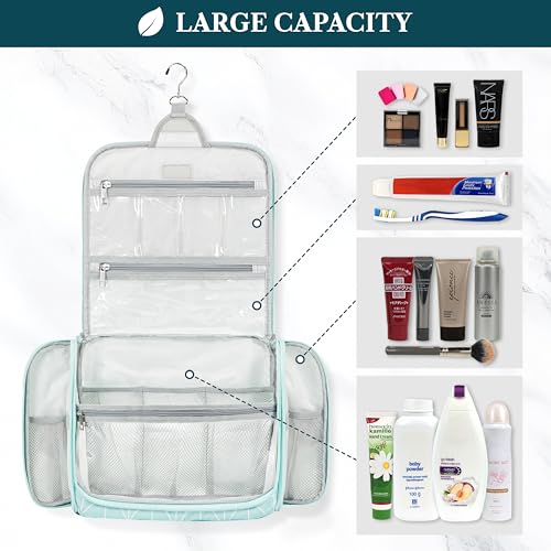 Large Hanging Toiletry Bag for Women (Teal Chevron / Large)