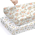 Baby Fitted Crib Sheets (Rose & Foliage / 52X28 Inch)