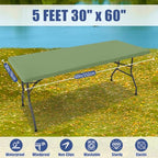 2 Pack Rectangle Spandex Fitted Table Cloth (Sage Green / 60" x 30" (Rectangular))