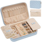 Travel Jewelry Case for Women Girls (Blue / Medium (8.46"W*5.71"D*2.17"H))