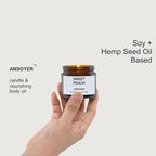 Mini Massage Candle for Body Oil - Portable Warm Oil Candle for Dry Skin Relief & Relaxation, Scented Candles for Women Self Care, Stocking Stuffer Gift - 1.77OZ (Sweet Peach)