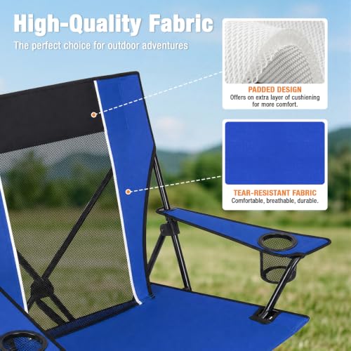 Portable Camping Chairs for Adult (Blue / Large)
