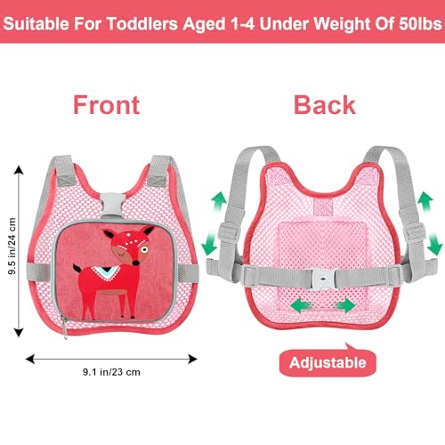 Toddler Harness Leash (Pink/Breathable Deer)