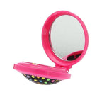 Pink Women Mini Round Folding Comb With Mirror Compact Travel Hairbrush Pop Up Brush Decor Candy-Colored Clamshell Airbag Comb Hair Brushes Styling Tools Appliances