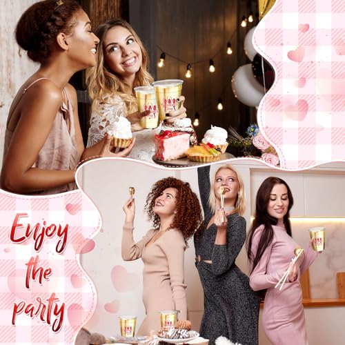 36 Pcs Galentine's Day Plastic Cups 12 oz for Party (Valentine's Day)