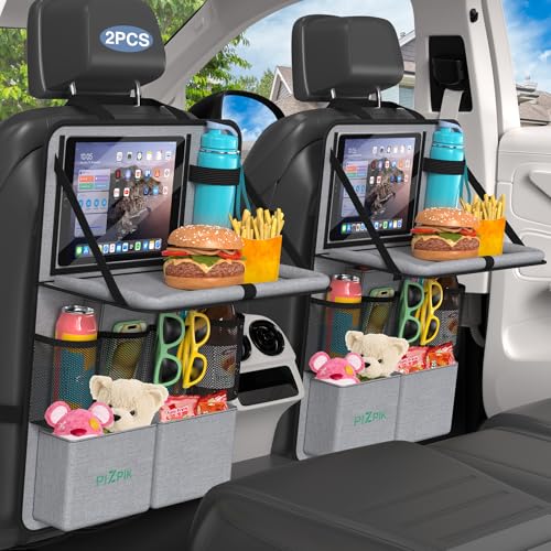 Car Backseat Organizer with Tablet Holder (Gray / 2pack)