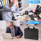 Accordion File Organizer (Black / 14.3" x 10.5" x 2",Colorful)