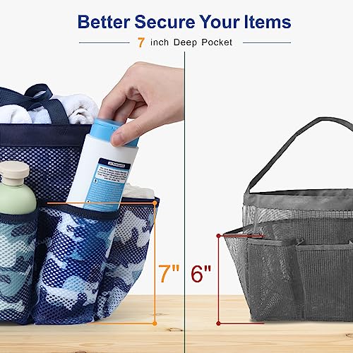 Mesh Shower Caddy Portable (1 Pack Dark Blue Camouflage / L (Classic Dorm Caddy))